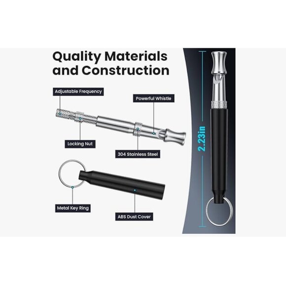 Dog Training Whistle Set Adjustable Ultrasonic Stop Barking Whistles Stainless S - Picture 3 of 5